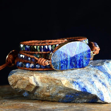 Blue Galaxy Lapis Lazuli Wrap Bracelet-Your Soul Place
